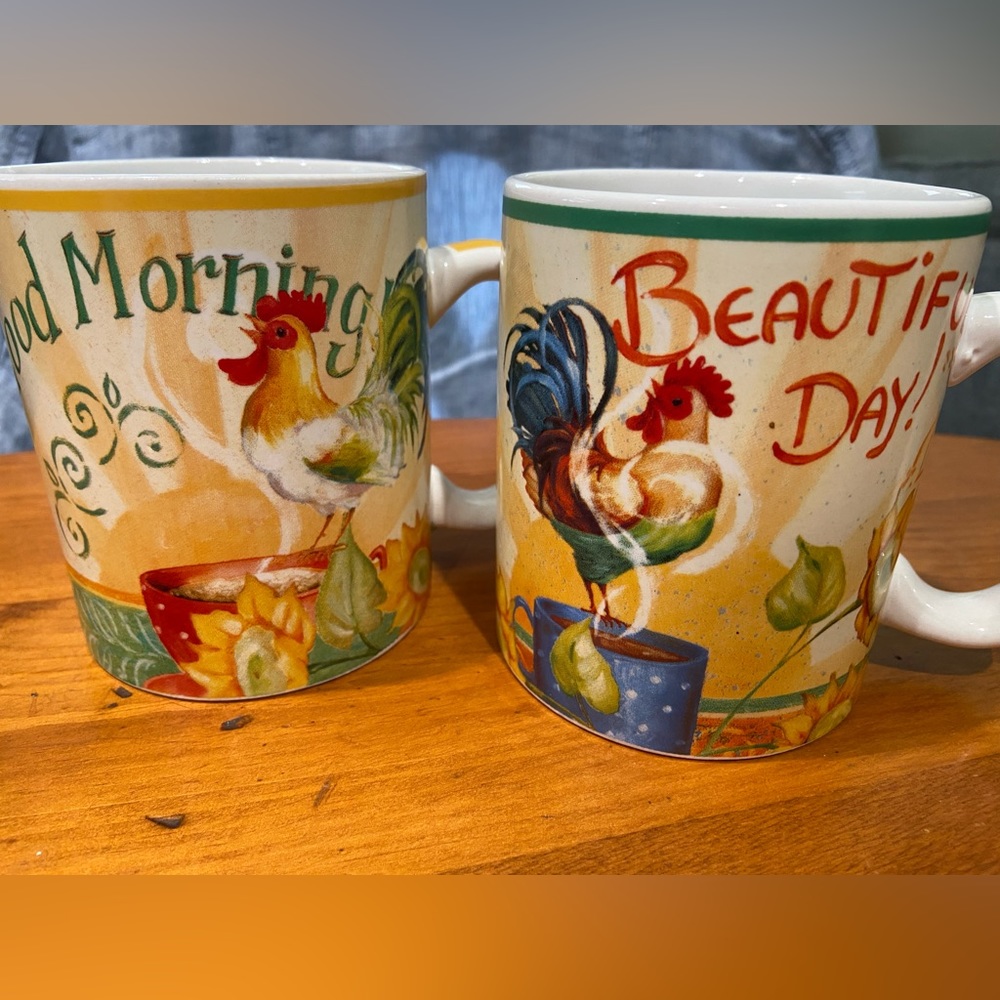 Pier 1 Good Morning & Beautiful Day coffee cups